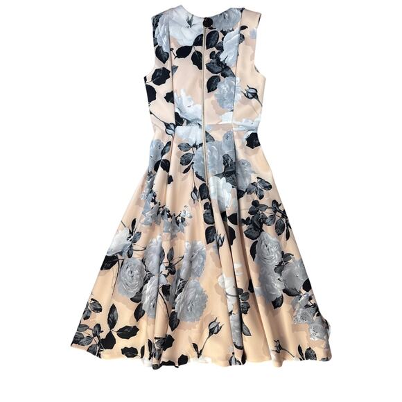 Calvin Klein Dress Sleeveless Fit to Flare Floral Wedding Guest Pink Size 2 - Picture 2 of 10